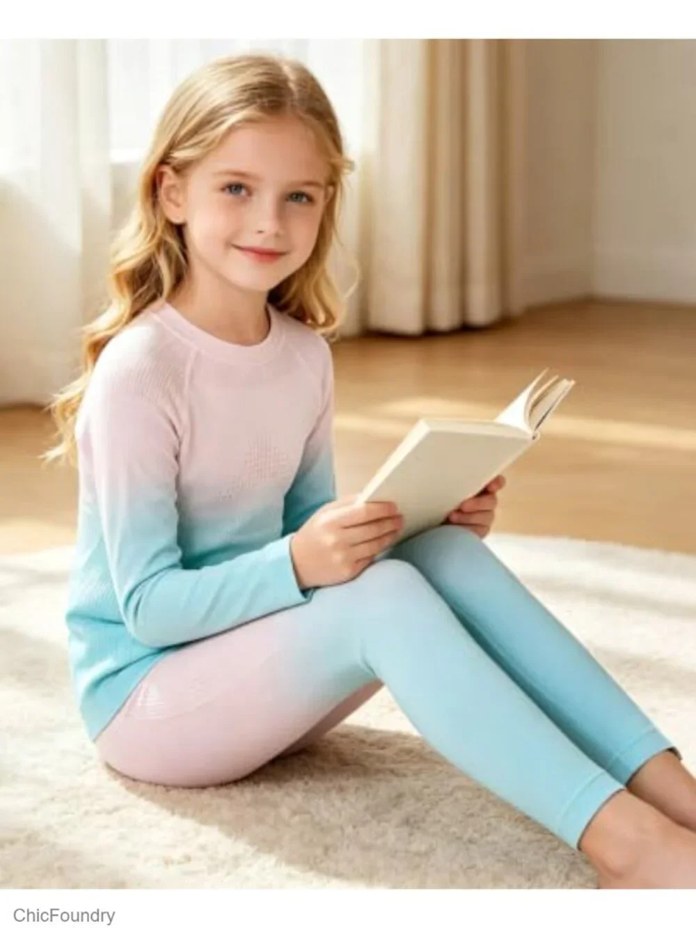 Kids Thermal Underwear Set Long Johns Base Layer 4-Way Stretch
